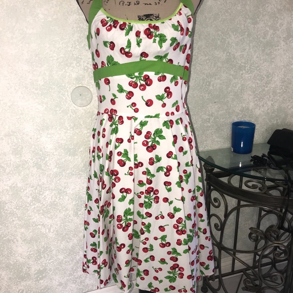 Rockabilly Cherry dress halter